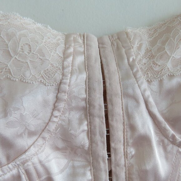 L.A. HEARTS Satin Floral Lace Up Corset Bustier Top Romantic Fairy Y2K Babydoll - Picture 8 of 14